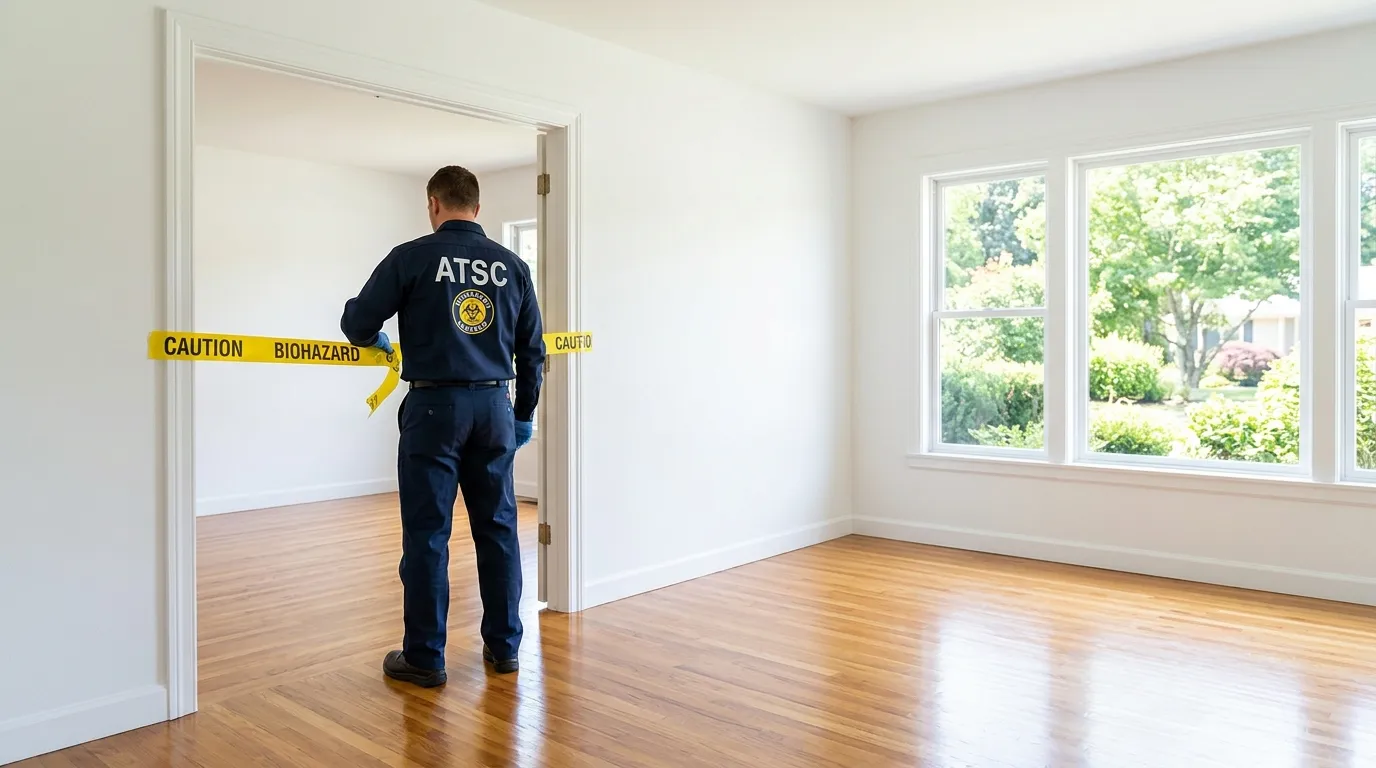 Certified biohazard cleanup crew performing Trauma Scene Cleanup in Raleigh
